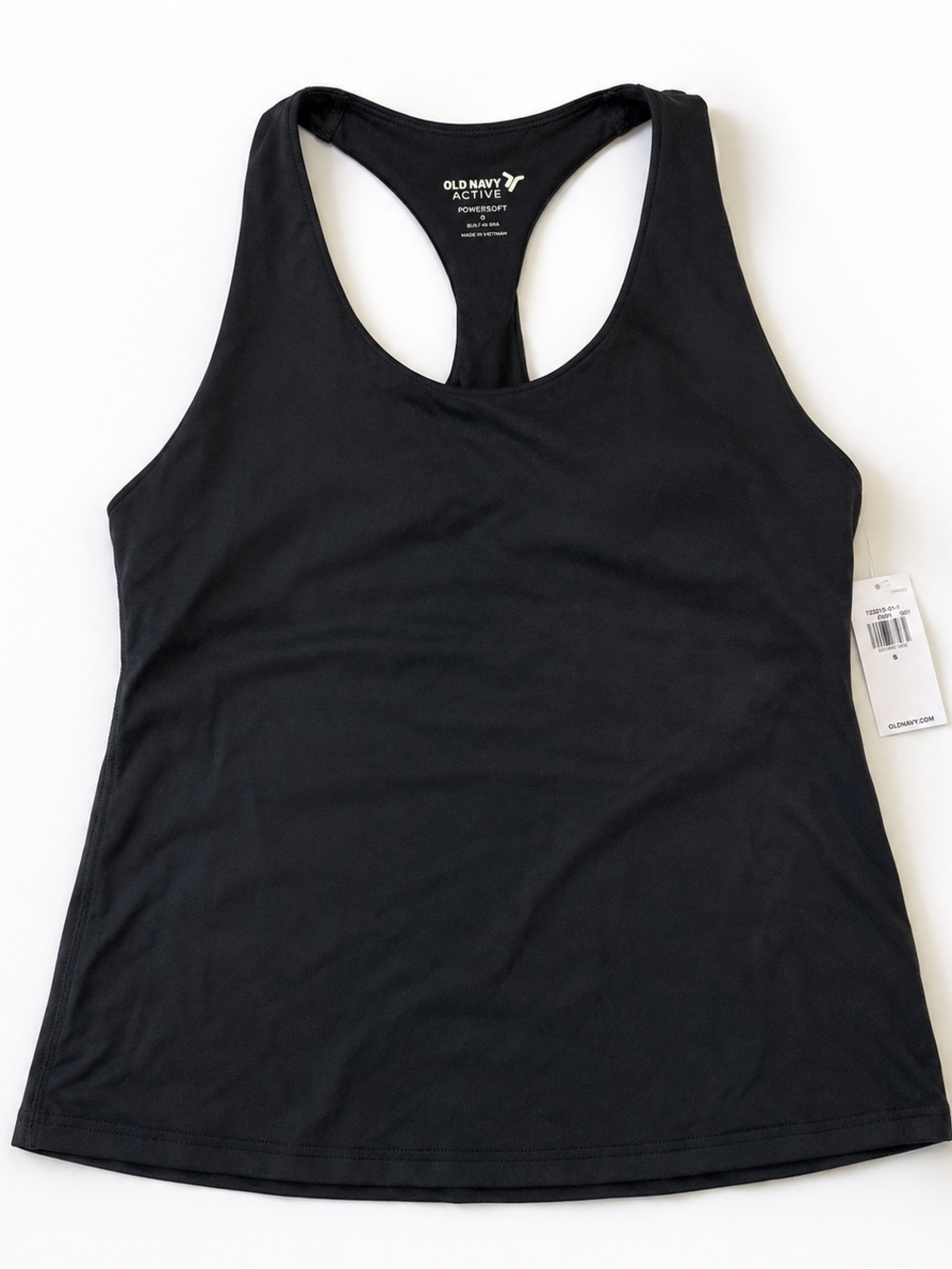 Old Navy Active PowerSoft Racerback Tank Built-In Bra NWT Black S